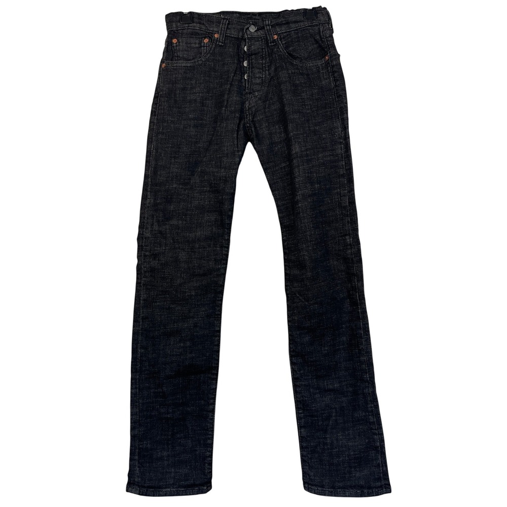 Levis 501‎ BUTTON FLY Original Straight 28x32 Cotton Stretch Black Denim Jeans
